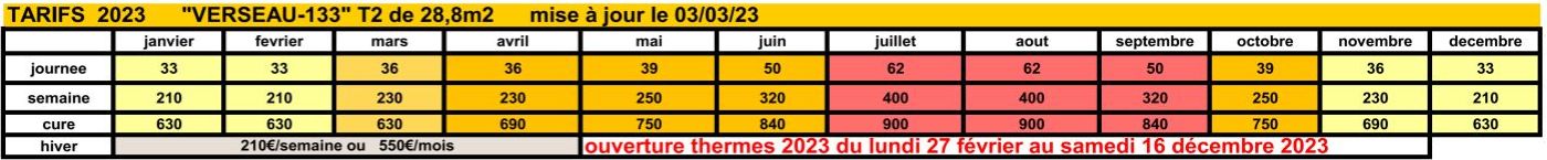 tarifs VERSEAU-133